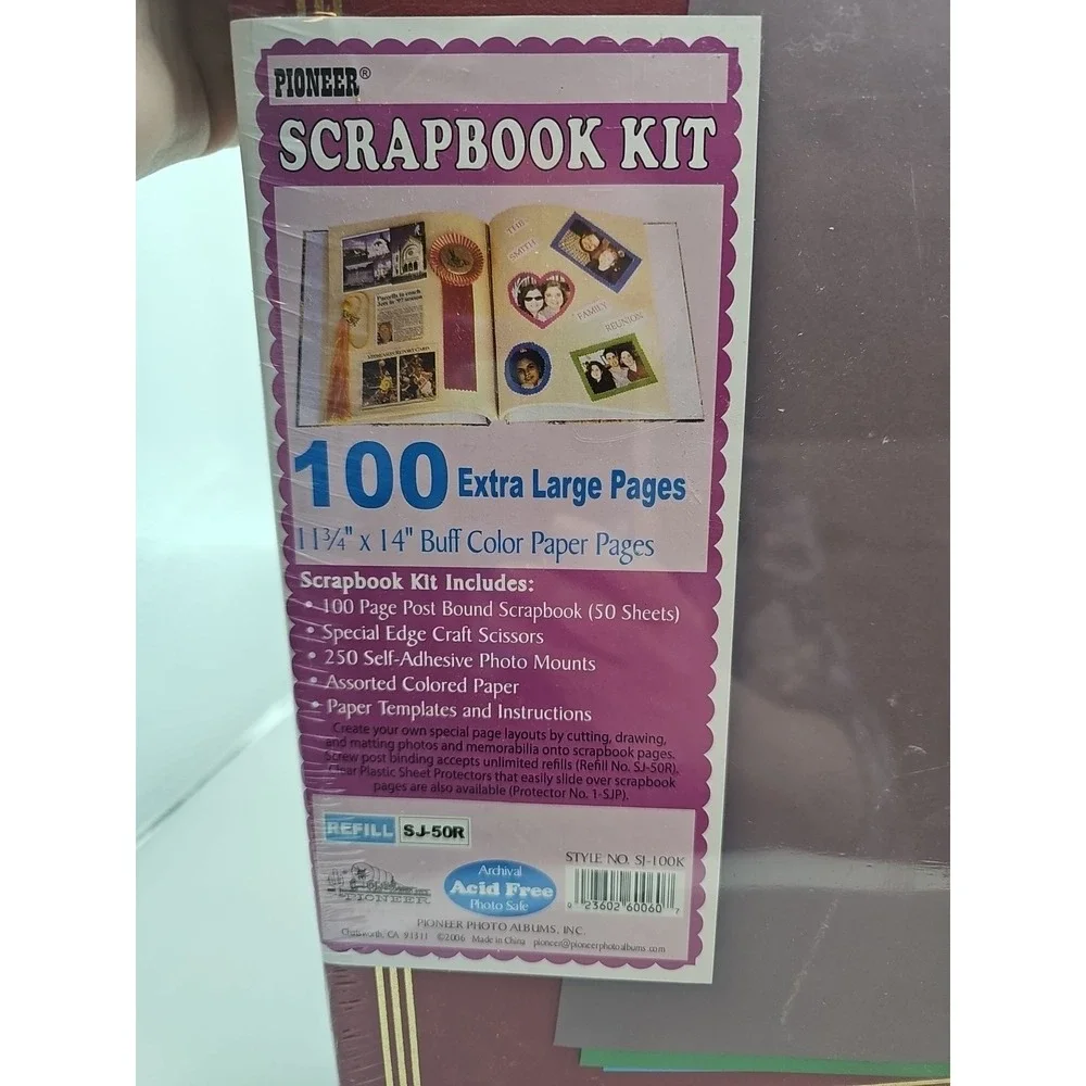 Photo Memories by Pioneer Creative Kit Scrapbook 100 Pages W/ Craft Scisso New